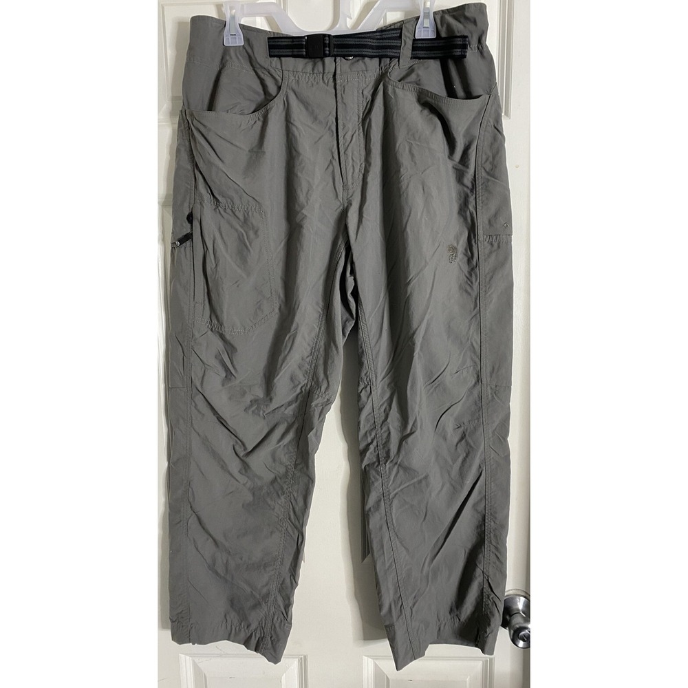 Mountain Hardwear Men's Belted Nylon Travel/Casual Gray Pants  Sz L EUC
